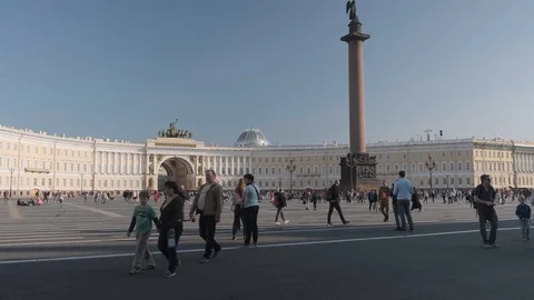 Alexander Column in the center of Palace Square, Stock Footage 115480648