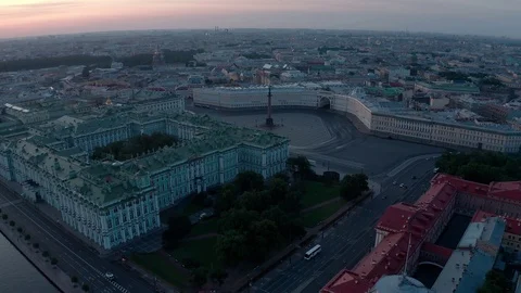 Alexander Column in the center of Palace Square Stock Footage 120349937