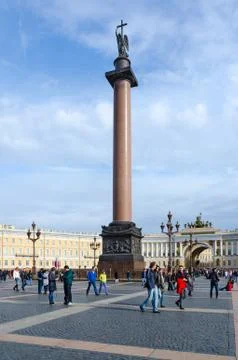 Alexander Column on Dvortsovaya Square, St. Petersburg, Russia Foto stock