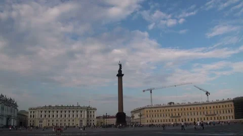 Alexander column on Palace square Video stock 7749667