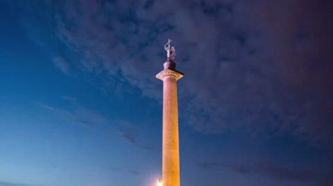 Alexander Column on Palace Square in Saint Petersburg, Russia. Stockbeeldmateriaal 38675234