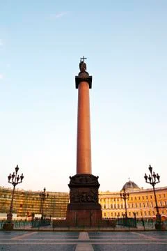 Alexander Column, Palace Square in St Petersburg Foto stock