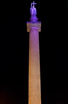 Alexander Column in the Palace Square in St Petersburg Stock Photos