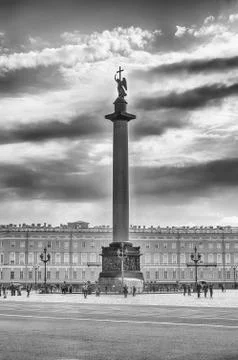 Alexander Column  in Palace Square, St. Petersburg, Russia Stock-Fotos