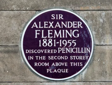 Alexander Fleming Plaque Stock Photos