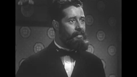 Alexander Graham Bell talks about his visions for the telephone as a way to Stock Footage 139704352