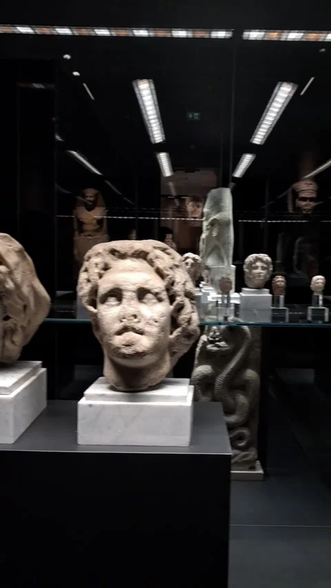 Alexander the Great Marble Bust Greco-Roman Museum Alexandria Stock Footage 345349088