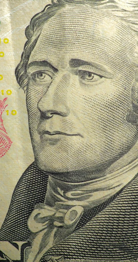 Alexander Hamilton portrait stop motion animation. Stock Footage 346468373