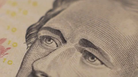 Alexander Hamilton on the US 10 dollar bill. Stock Footage 264584639