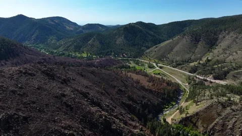 Alexander Mountain Fire Southern Section 02 | Loveland | Colorado | 4K Drone Stock Footage 291551576