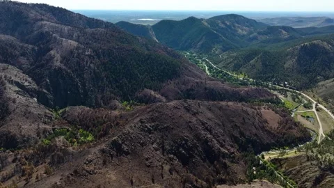 Alexander Mountain Fire Southern Section 03 | Loveland | Colorado | 4K Drone Stock Footage 291551613