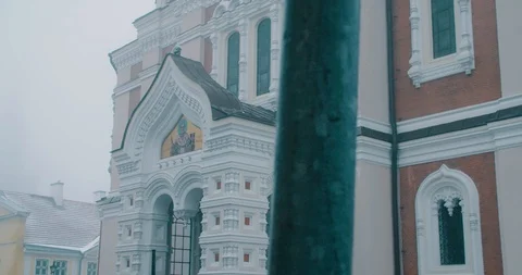 Alexander Nevsky Cathedral Close Up in the Snow - Tallinn, Estonia (4K) Stock Footage 101359629