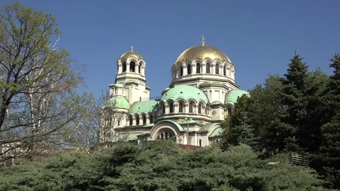 The Alexander Nevsky Cathedral, Sofia, Bulgaria. Stock Footage