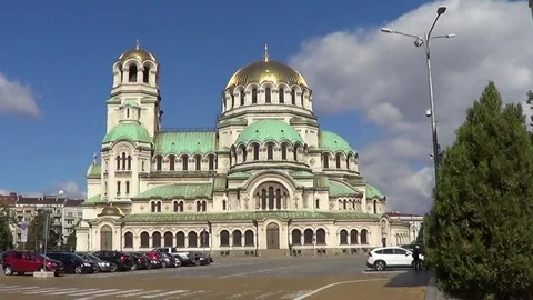 Alexander Nevsky cathedral in Sofia, Bulgaria Stock Footage 83651151