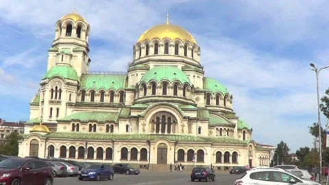 Alexander Nevsky cathedral in Sofia, Bulgaria. Stock Footage 304981750