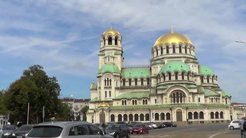 Alexander Nevsky cathedral in Sofia, Bulgaria. Stock Footage 304981918