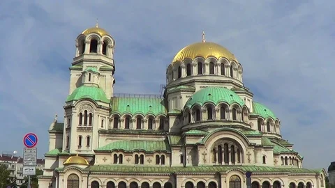 Alexander Nevsky cathedral in Sofia Stock Footage 88781022