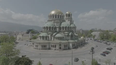 Alexander Nevsky Cathedral in Sofia, sunny day. Stock Footage 197066257