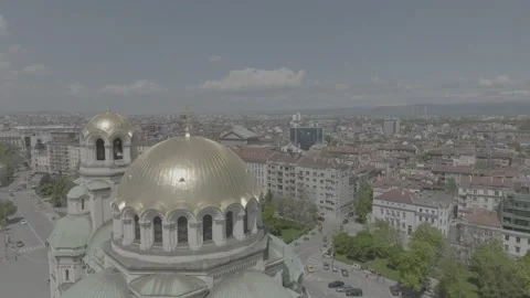 Alexander Nevsky Cathedral in Sofia, sunny day. Stock Footage 197070224
