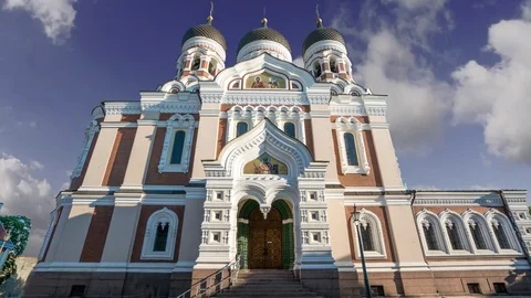 Alexander Nevsky orthodox cathedral timelapse in Tallinn, Estonia Stock Footage 80783604