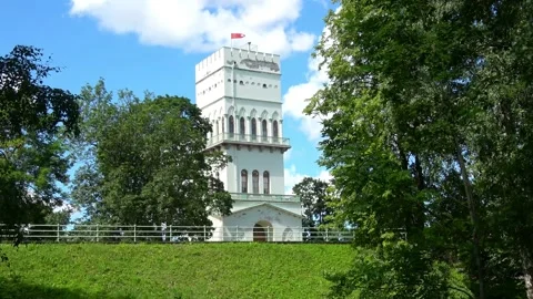 Alexander Park, Pushkin, Russia. Stock Footage 136106913