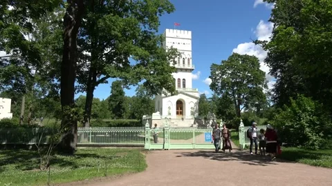 Alexander Park, Pushkin, Russia. Stock Footage 136106921