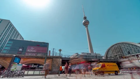 Alexanderplatz, Germany, Berlin / Time Lapse 4K Video Video stock 111961482