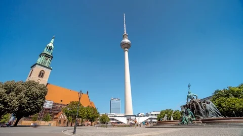 Alexanderplatz, Germany, Berlin / Time Lapse 4K Video Stock-Footage 111961503