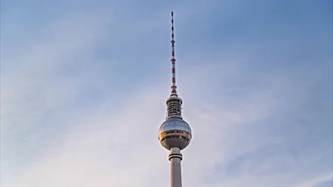 Alexanderplatz tower hyperlapse time lapse - clouds, sky, Germany 4k Video stock 206061857