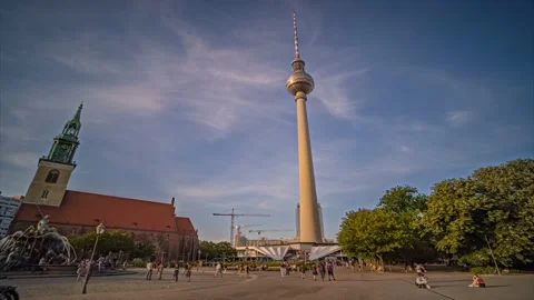 Alexanderplatz tower view hyperlapse time lapse - Germany - 4k Stock Footage 207612613