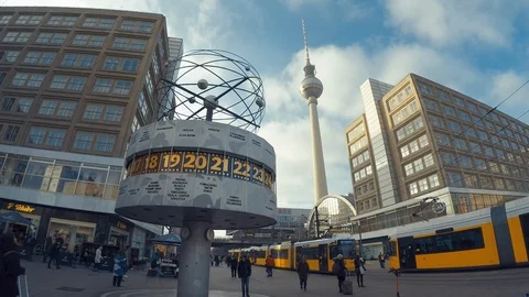 Alexanderplatz traffic, Berlin, Germany Stock Footage 126044490