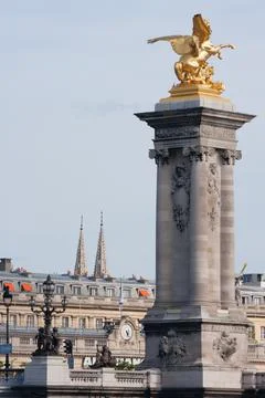 Alexander's third bridge in Paris on a spring day Stock Photos