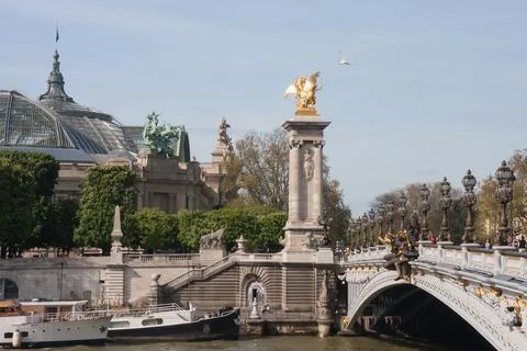 Alexander's third bridge in Paris in sunny spring day Stock Photos