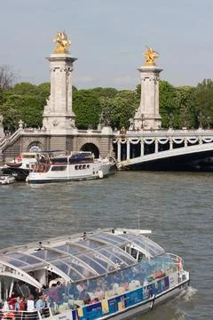Alexander's third bridge in Paris in sunny spring day Stock Photos