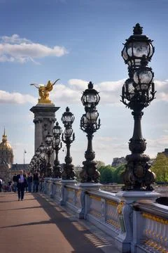 Alexander's third bridge in sunny spring day in Paris Stock Photos