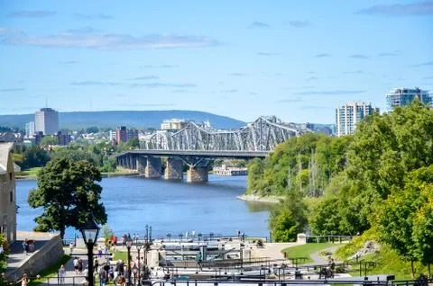 Alexandra Bridge between Ottawa Stock Photos