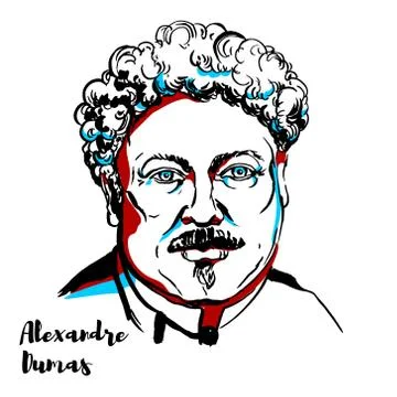 Alexandre Dumas Stock Illustration