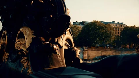 Alexandre III Bridge in Paris Stock Footage 129007374