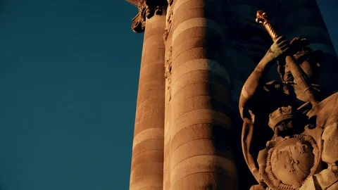 Alexandre III Bridge in Paris Stock Footage 129007378