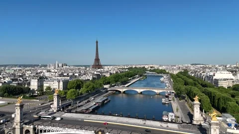 Alexandre Iii Bridge At Paris Ile De France In France. Stock Footage 308769505