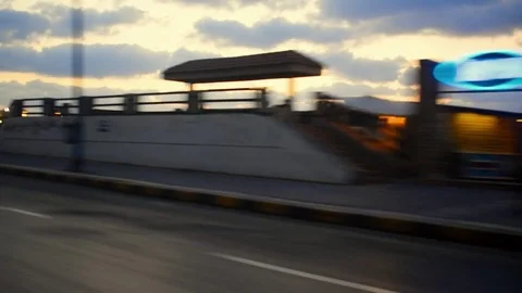 Alexandria, Egypt: cloudy sunset view from the street in Alexandria Stock Footage 80399954