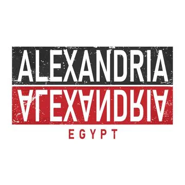 Alexandria, text design. Vector Typography poster. Usable as background. Stock Illustration