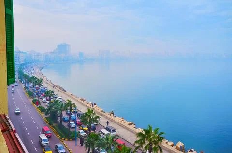 Alexandria from the window, Egypt Stockfoto's