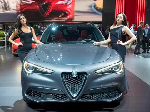 Alfa Romeo Giulia at the New York International Auto Show 2017 Foto stock