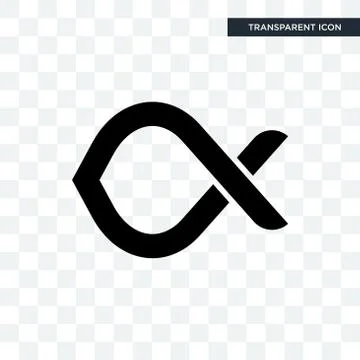 Alfa vector icon isolated on transparent background, alfa logo design Stock Illustration