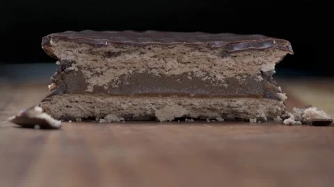 Alfajor chunks Stock Footage 136764270