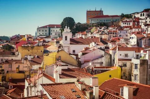 Alfama Rooftops Stock Photos