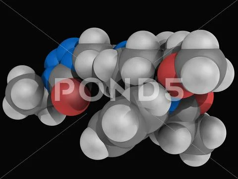 Alfentanil drug molecule Stock Illustration