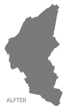 Alfter German city map grey illustration silhouette shape Stock Illustration