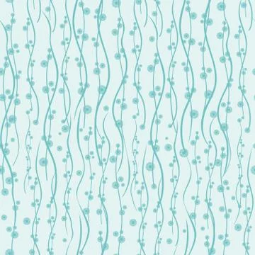 Alga seamless pattern. Underwater nature ornament. Seaweed decor Stock Illustration